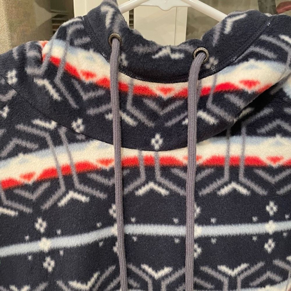 Abercrombie & Fitch Pullover Womens XS Fjord Blue Sherpa Fleece Lined Hood - Picture 6 of 7